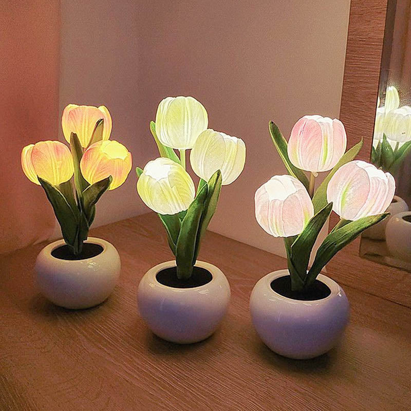 BlossomGlow LED Tulip Lamp