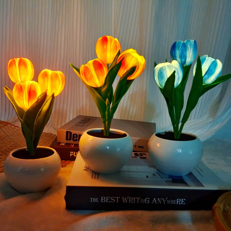 BlossomGlow LED Tulip Lamp